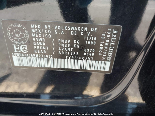 3VWDB7AJ6HM279052 Volkswagen 1.4 tsi