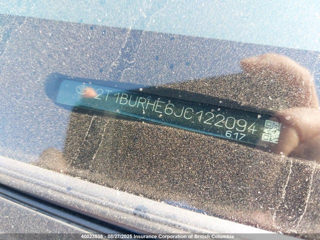 2T1BURHE6JC122094 Toyota 2zr-fe