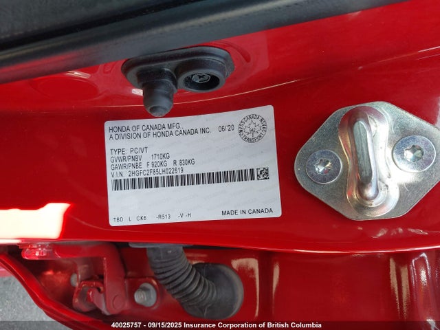 Honda k20c2 2020 2HGFC2F85LH022619 Image 9