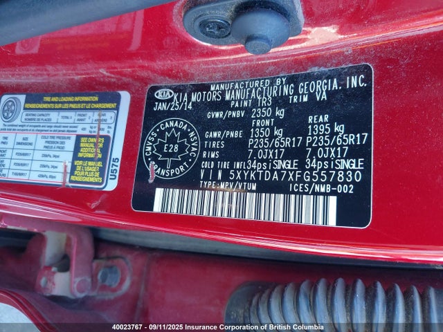 5XYKTDA7XFG557830 KIA gasoline 3.3 v6 gdi lambda ii
