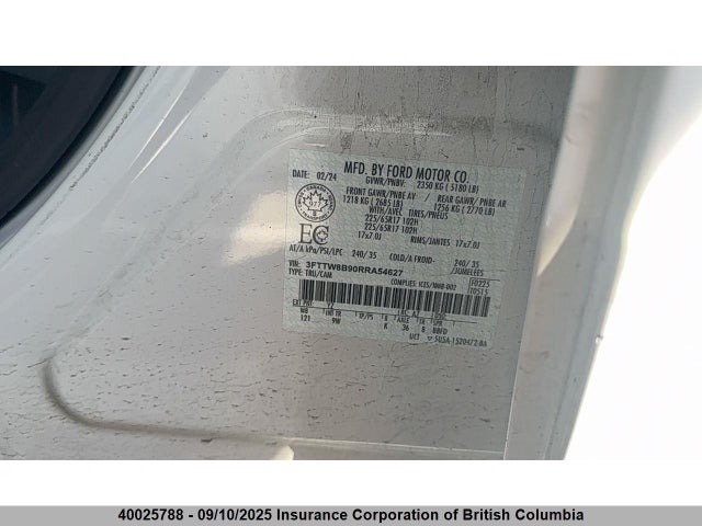 3FTTW8B90RRA54627 Ford ecoboost