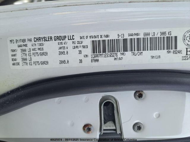 1C6RR7MT1ES165276 RAM 1500