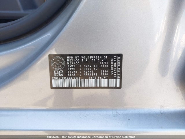 3VWE57BU5MM073638 Volkswagen tsi