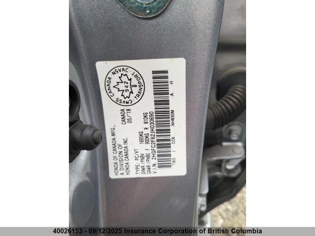 Honda k20c2 2018 2HGFC2F62JH030690 Image 10