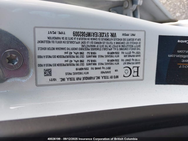 Tesla MODEL 3 2021 5YJ3E1EA1MF082009 Image 9