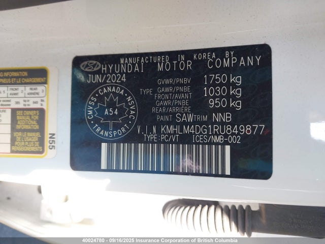 Hyundai mpi nu pe 2024 KMHLM4DG1RU849877 Image 9