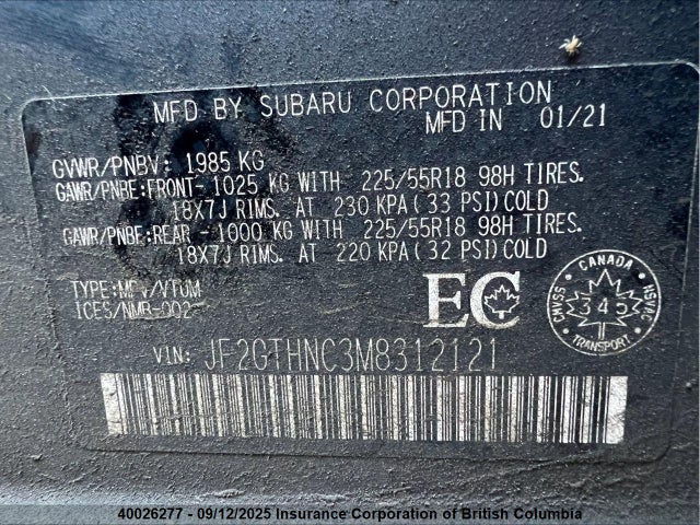 JF2GTHNC3M8312121 Subaru na