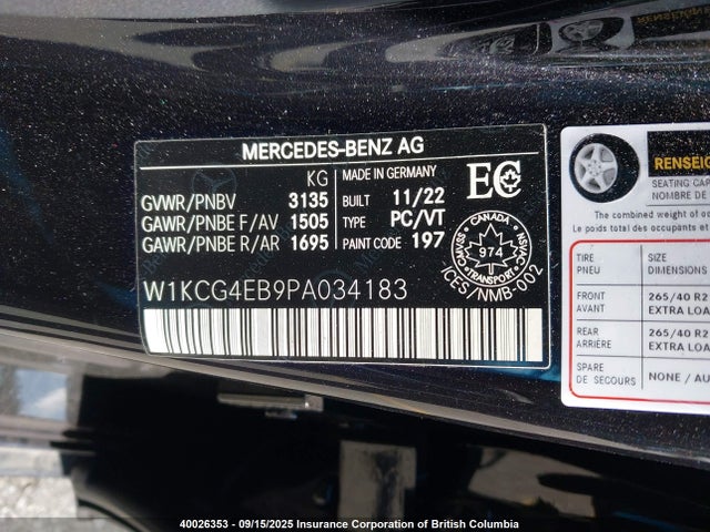 Mercedes-Benz ed 2023 W1KCG4EB9PA034183 Image 9
