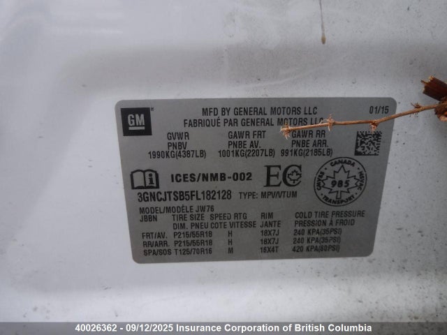 Chevrolet LUV 2015 3GNCJTSB5FL182128 Image 7
