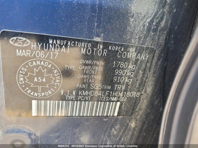 KMHD84LF1HU418018 Hyundai Elantra