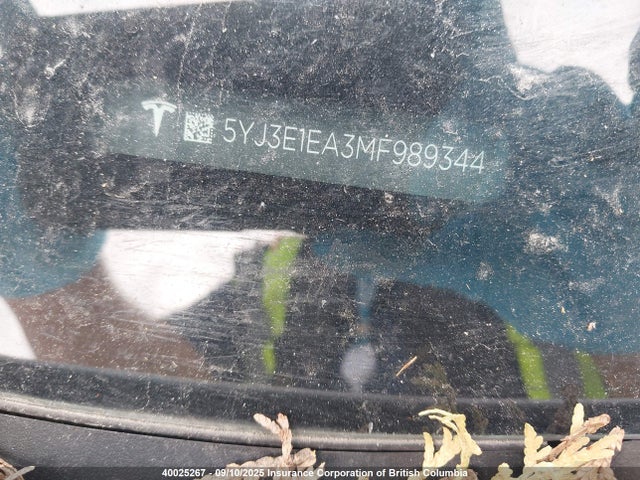 5YJ3E1EA3MF989344 Tesla MODEL 3