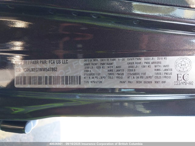 1C4HJXEG1MW547862 Jeep Wrangler