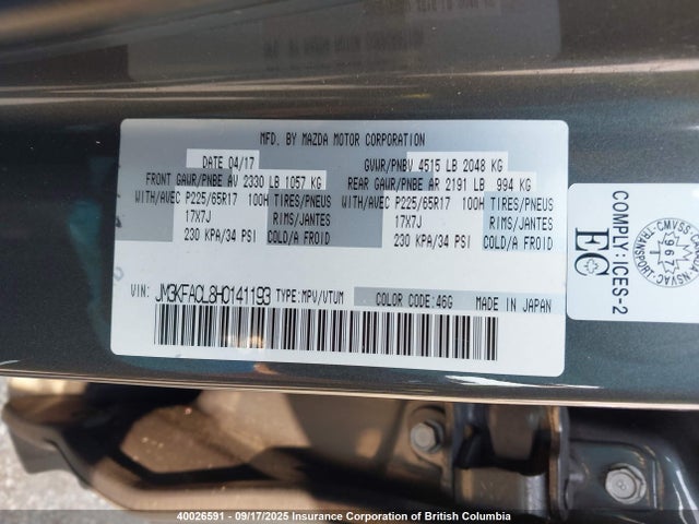 Mazda py 2017 JM3KFACL8H0141193 Image 9