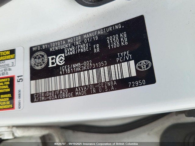 4T1B11HK3KU731353 Toyota a25a-fks