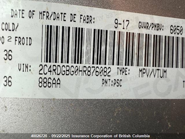 Dodge 2017 2017 2C4RDGBG0HR876082 Image 16