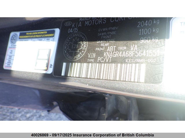 KNAGR4A68F5641551 KIA dohc t-gdi theta ii