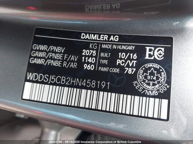 WDDSJ5CB2HN458191 Mercedes-Benz CLA-Class