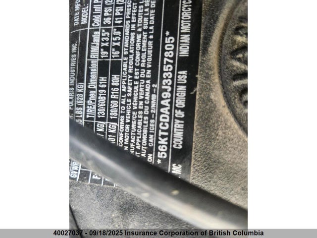 INDIAN MOTORCYCLE CO. 2018 2018 56KTCDAA9J3357805 Image 11