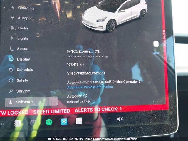 5YJ3E1EA0LF529301 Tesla Model 3 Standard Range Plus