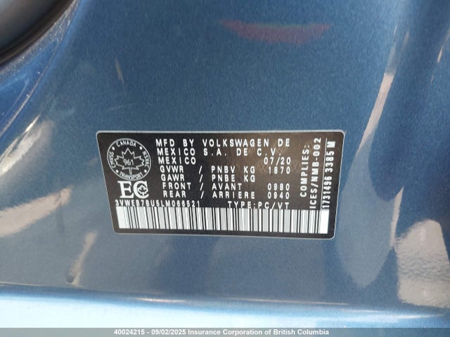 3VWEB7BU5LM066521 Volkswagen 1.4 tsi
