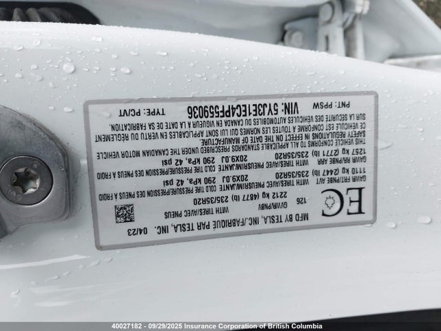 5YJ3E1EC4PF559036 Tesla 2023