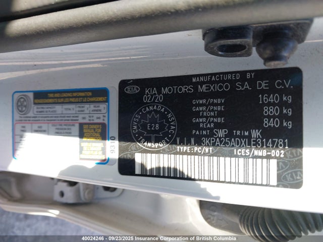3KPA25ADXLE314781 KIA gammaii 1.6mpi+cvt