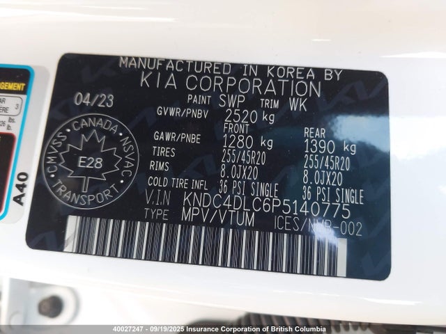 KIA 2023 2023 KNDC4DLC6P5140775 Image 9