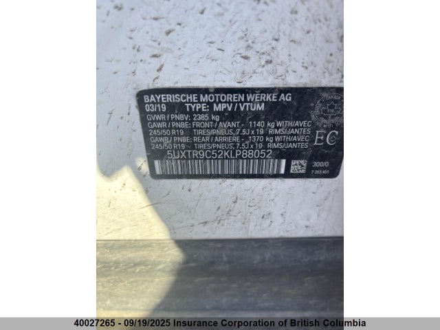 5UXTR9C52KLP88052 BMW X3