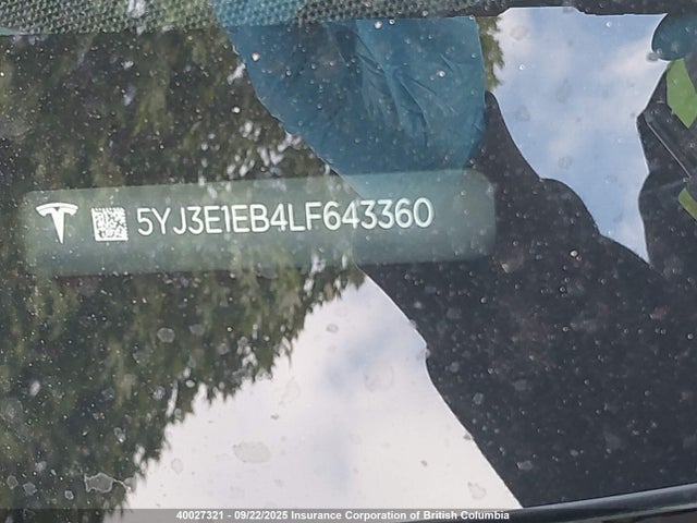 5YJ3E1EB4LF643360 Tesla MODEL 3