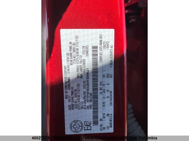 1FTFW1EG5HFB94621 Ford gtdi