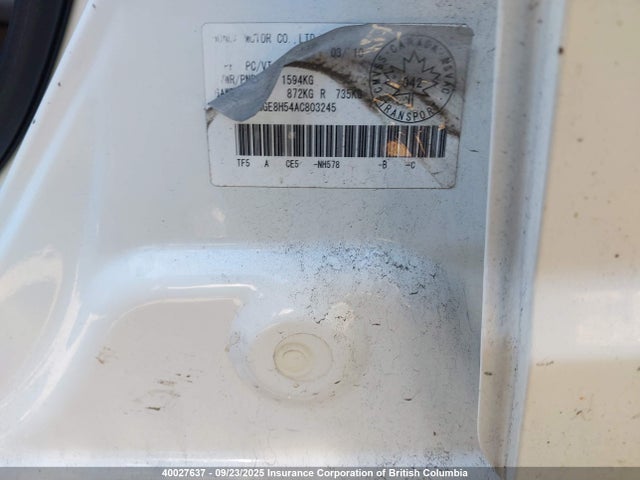 2010 Honda Fit მანქანა იყიდება აუქციონზე, vin: JHMGE8H54AC803245, აუქციონის ნომერი: 40027637