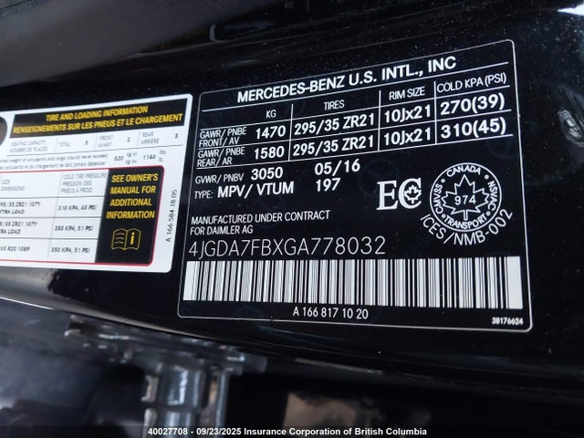 4JGDA7FBXGA778032 Mercedes-Benz m157