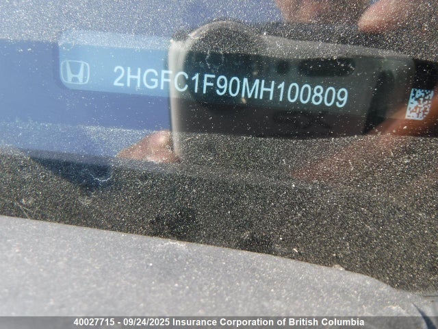 Honda l15b7 2021 2HGFC1F90MH100809 Image 10