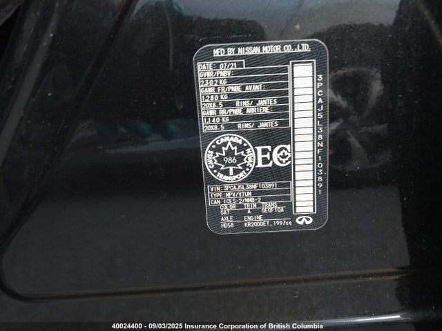 Infiniti QX55 2022 3PCAJ5L38NF103891 Image 9