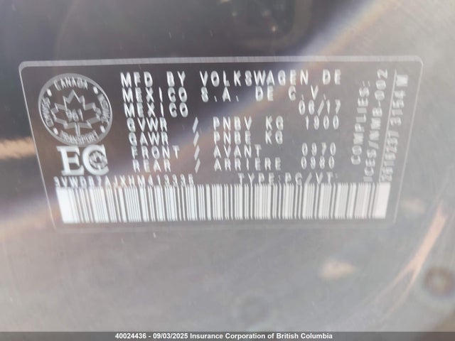 Volkswagen 1.4 tsi 2017 3VWDB7AJXHM413335 Image 9