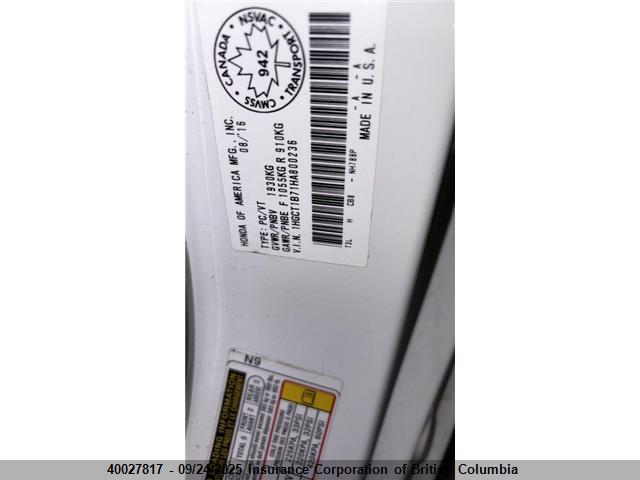 1HGCT1B71HA800236 Honda k24w1