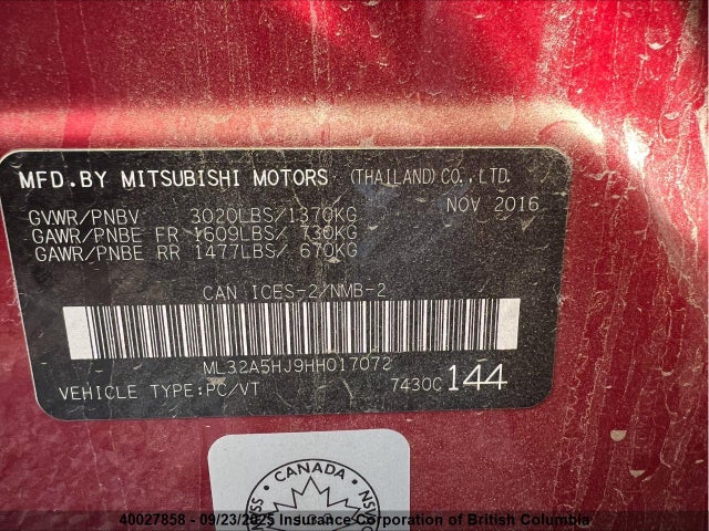 Mitsubishi Mirage 2017 ML32A5HJ9HH017072 Image 5