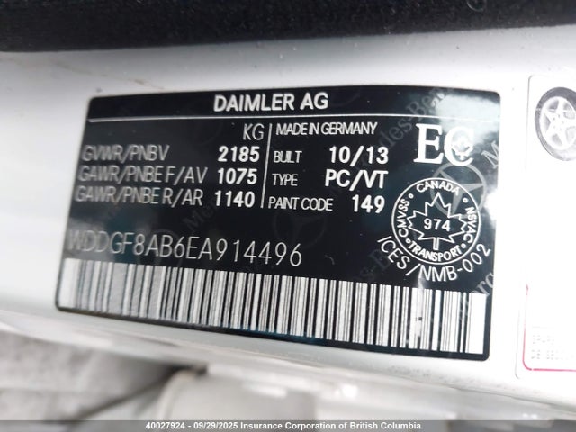 WDDGF8AB6EA914496 Mercedes-Benz 2014