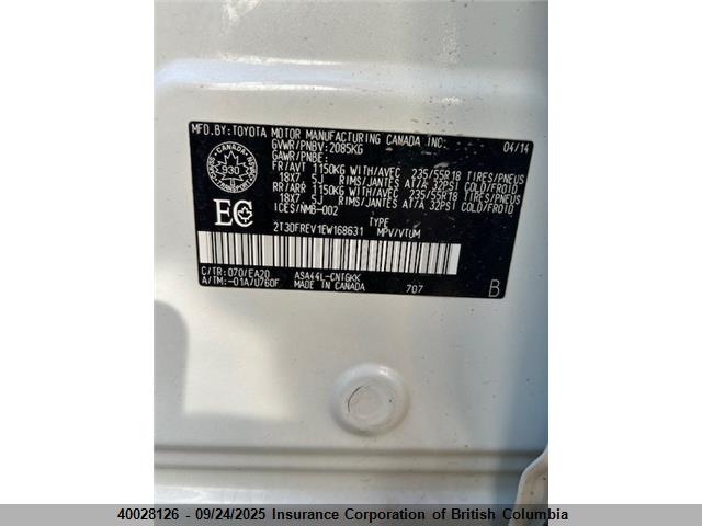 Toyota 2ar-fe 2014 2T3DFREV1EW168631 Image 7