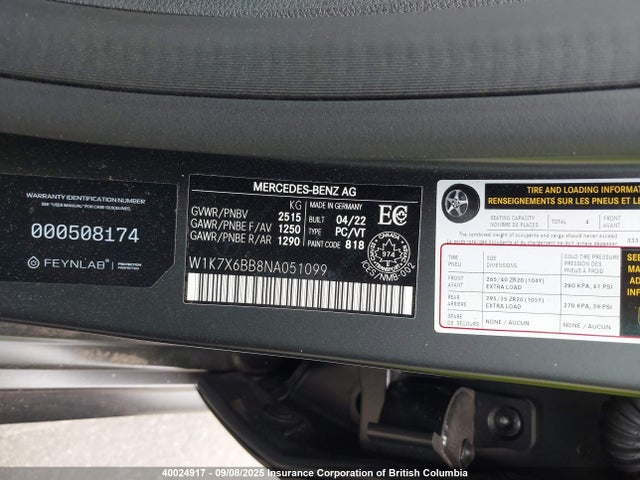 W1K7X6BB8NA051099 Mercedes-Benz m256