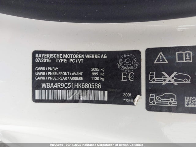 WBA4R9C51HK680586 BMW 2017
