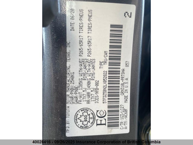 5TFDZ5BN2LX052822 Toyota 2gr-fks
