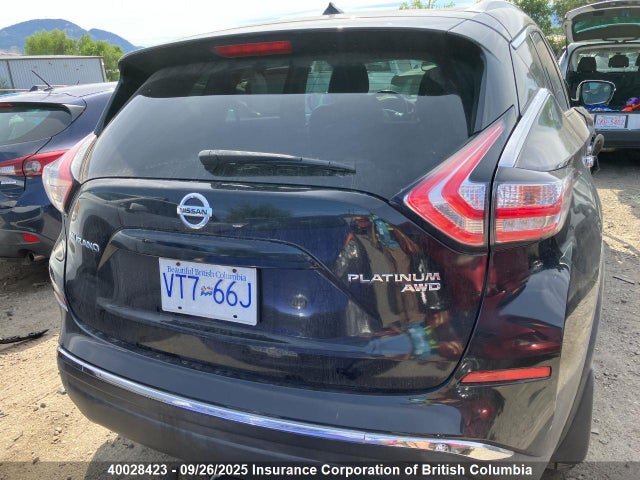 40028423 :رقم المزاد ، 5N1AZ2MH5GN114526 vin ، 2016 Nissan Murano S/sl/sv/platinum مزاد بيع