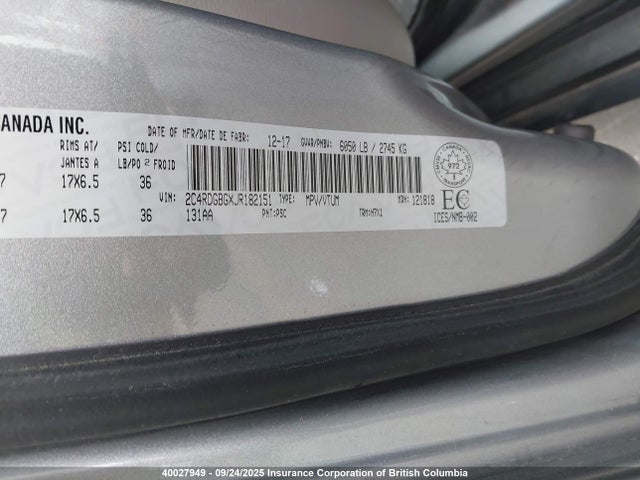 2C4RDGBGXJR182151 Dodge Grand Caravan