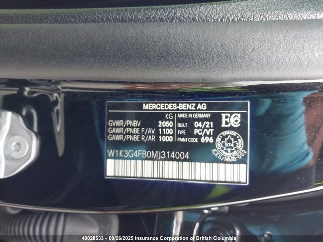 Mercedes-Benz m260 2021 W1K3G4FB0MJ314004 Image 9