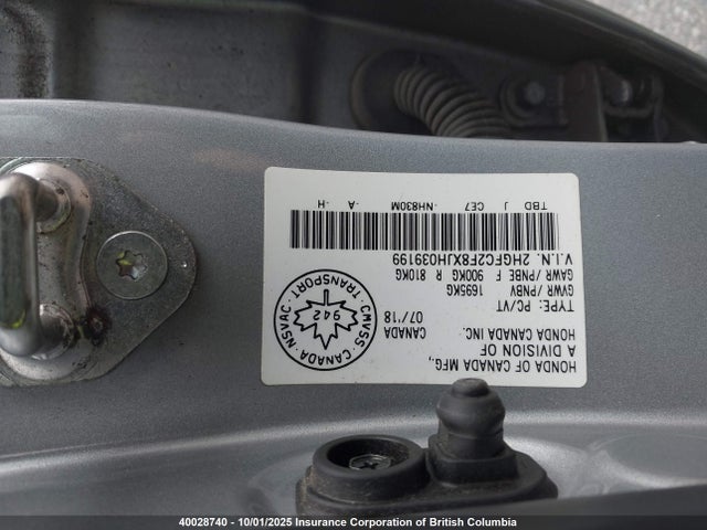 Honda k20c2 2018 2HGFC2F8XJH039199 Image 9