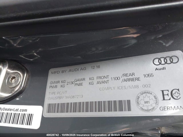 WAUSPBFF1HA087213 Audi A3