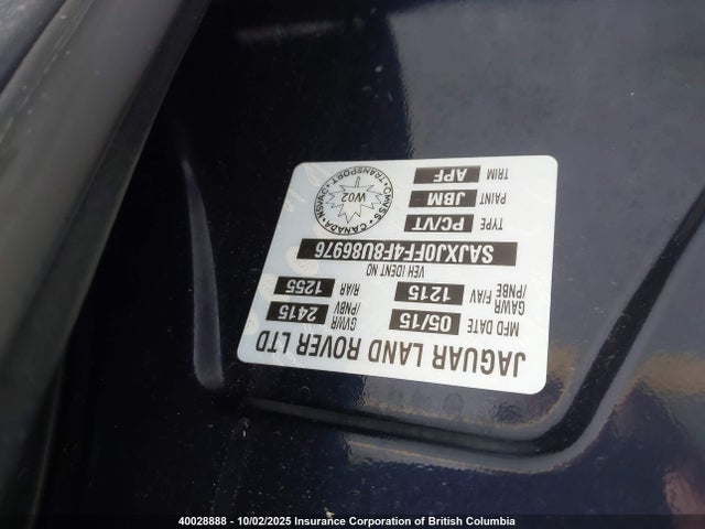 SAJXJ0FF4F8U86976 Jaguar s/c lev3 sulev30