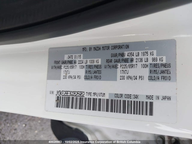 JM3KE2BE3G0625962 Mazda pe