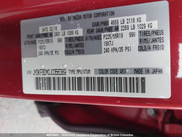 JM3KFBDM0J0356389 Mazda py cylinder deactivation